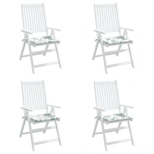 Stolehynder til havestol 4 stk - 50 × 50 × 4 cm, stof med bladmønster