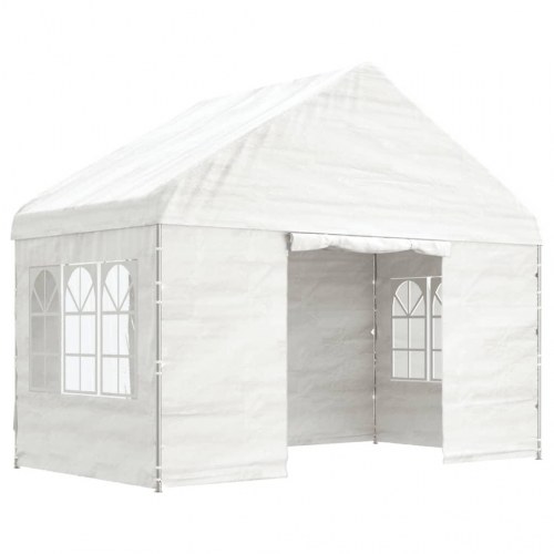 Pavillon med tag 4,08x2,23x3,22 m polyethylen hvid