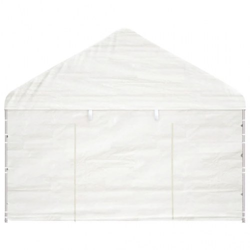 Pavillon med tag 4,08x2,23x3,22 m polyethylen hvid