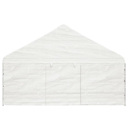 Pavillon med tag 5,88x2,23x3,75 m polyethylen hvid