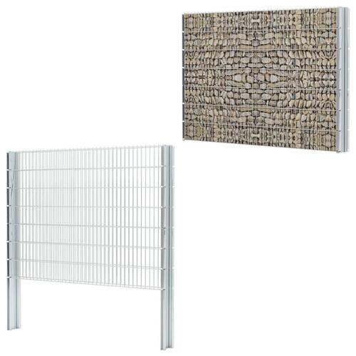 Stolpe til havehegn 20 stk. 200 cm galvaniseret stål sølvfarvet