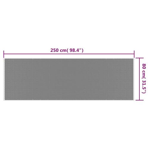 Udendørs gulvtæppe 80x250 cm vendbart design brun og hvid
