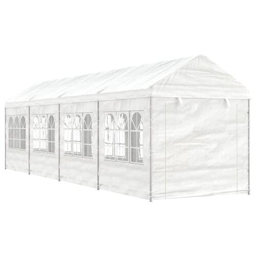 Pavillon med tag 8,92x2,28x2,69 m polyethylen hvid