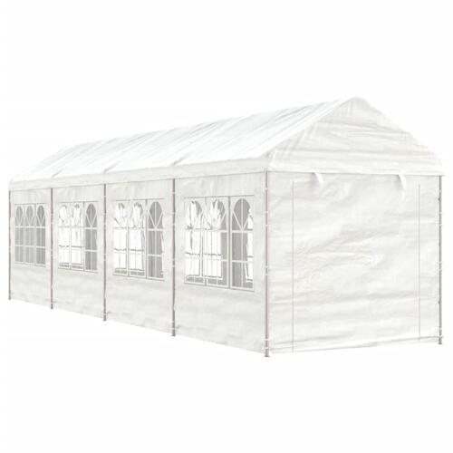 Pavillon med tag 8,92x2,28x2,69 m polyethylen hvid