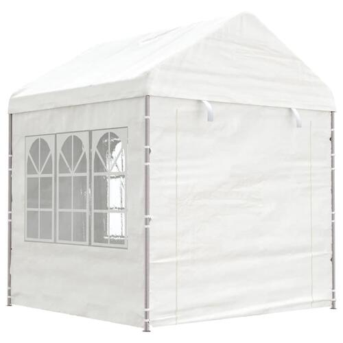 Pavillon med tag 8,92x2,28x2,69 m polyethylen hvid