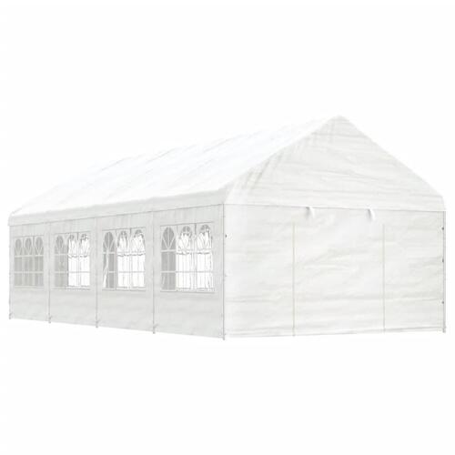 Pavillon med tag 8,92x4,08x3,22 m polyethylen hvid