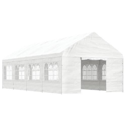 Pavillon med tag 8,92x4,08x3,22 m polyethylen hvid