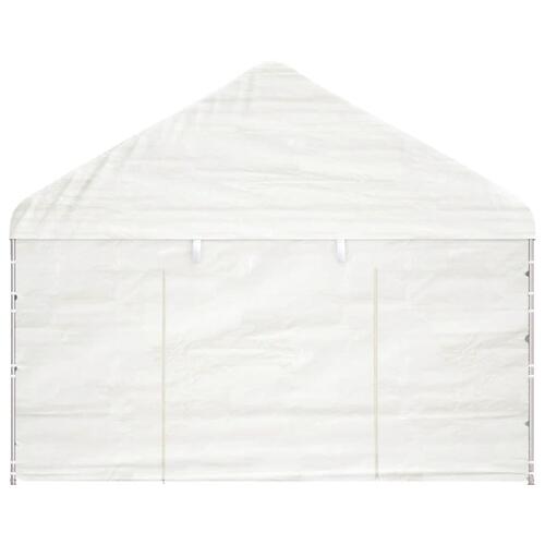 Pavillon med tag 8,92x4,08x3,22 m polyethylen hvid