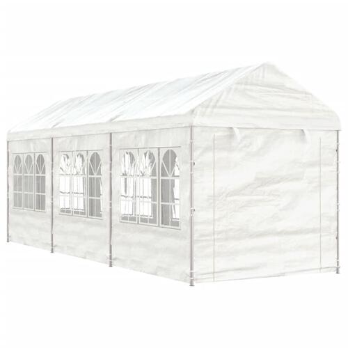 Pavillon med tag 6,69x2,28x2,69 m polyethylen hvid
