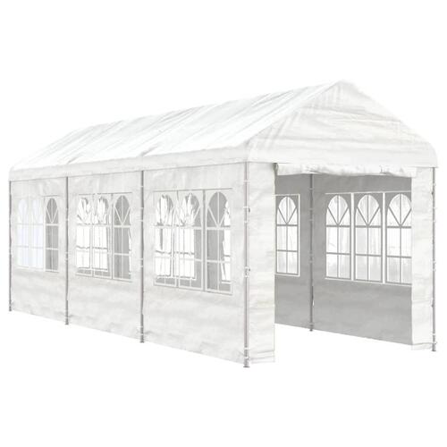 Pavillon med tag 6,69x2,28x2,69 m polyethylen hvid