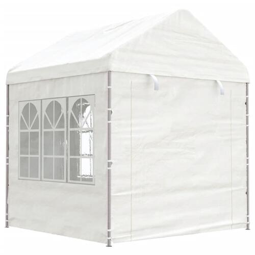 Pavillon med tag 6,69x2,28x2,69 m polyethylen hvid