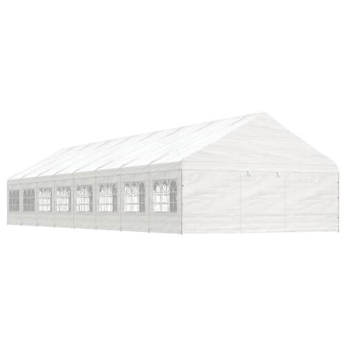 Pavillon med tag 17,84x5,88x3,75 m polyethylen hvid