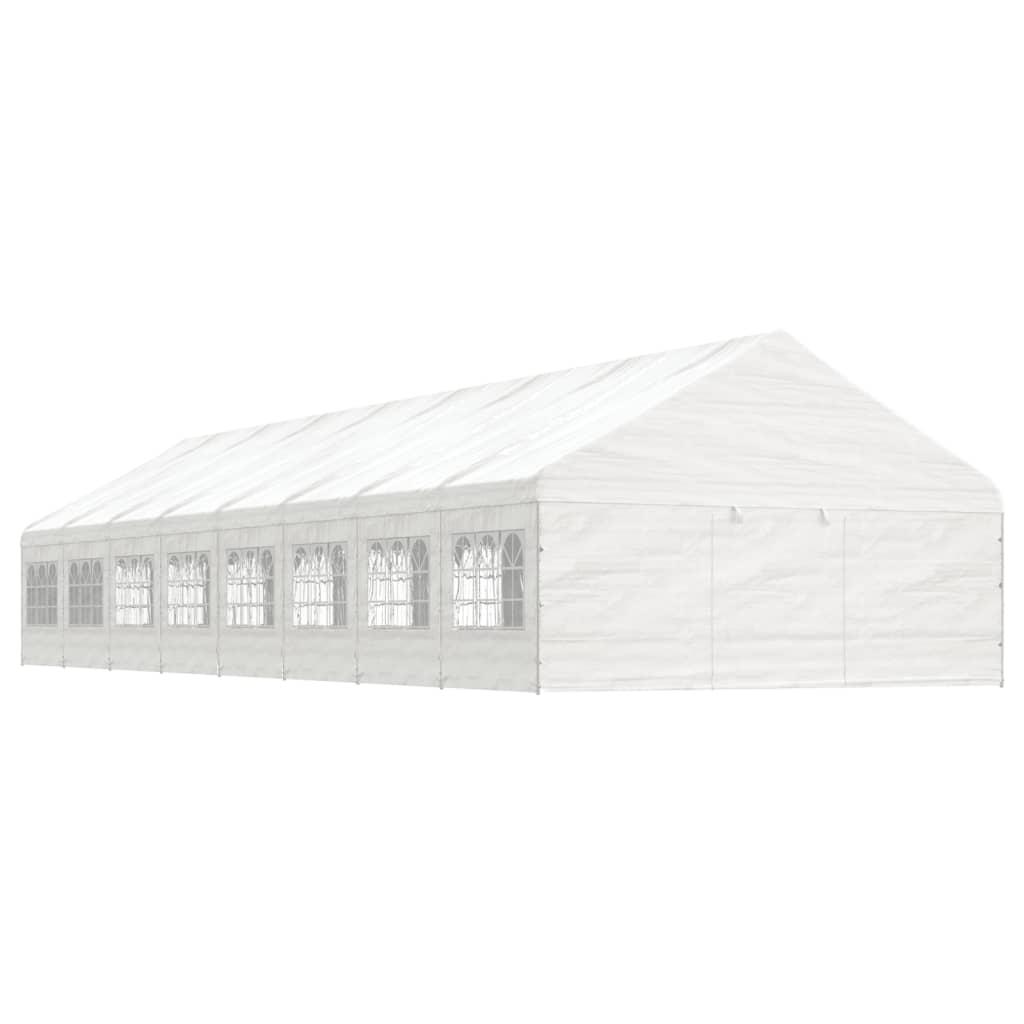 Pavillon med tag 17,84x5,88x3,75 m polyethylen hvid