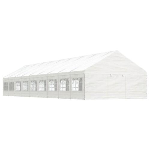 Pavillon med tag 20,07x5,88x3,75 m polyethylen hvid