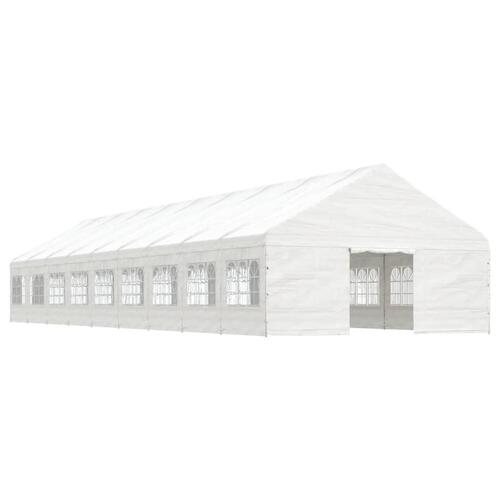 Pavillon med tag 20,07x5,88x3,75 m polyethylen hvid