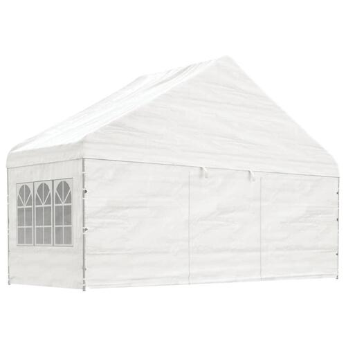 Pavillon med tag 20,07x5,88x3,75 m polyethylen hvid