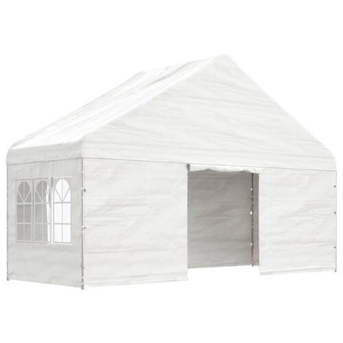Pavillon med tag 20,07x5,88x3,75 m polyethylen hvid
