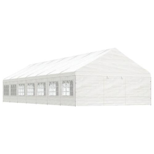 Pavillon med tag 15,61x5,88x3,75 m polyethylen hvid