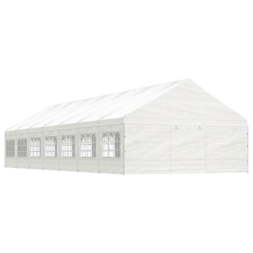 Pavillon med tag 15,61x5,88x3,75 m polyethylen hvid