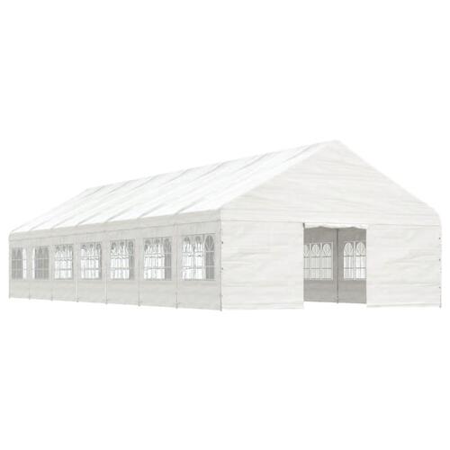 Pavillon med tag 15,61x5,88x3,75 m polyethylen hvid