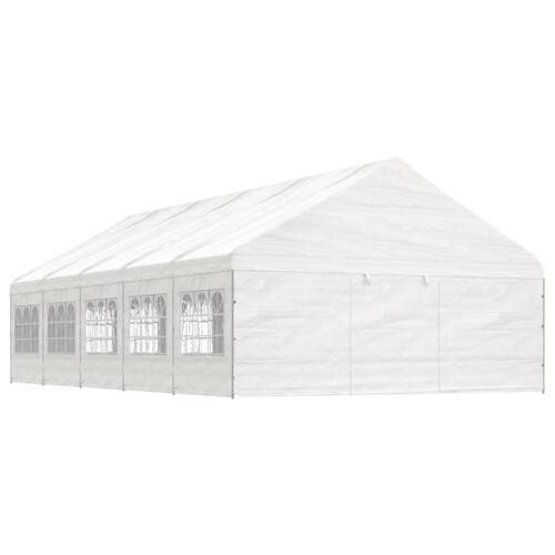 Pavillon med tag 11,15x5,88x3,75 m polyethylen hvid