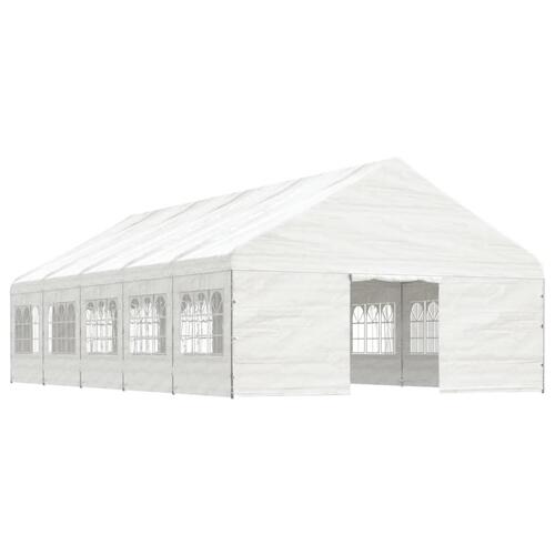 Pavillon med tag 11,15x5,88x3,75 m polyethylen hvid