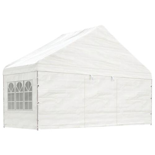 Pavillon med tag 11,15x5,88x3,75 m polyethylen hvid