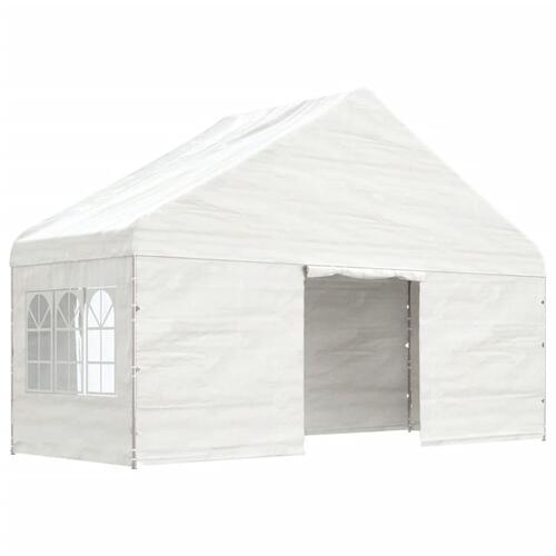 Pavillon med tag 11,15x5,88x3,75 m polyethylen hvid