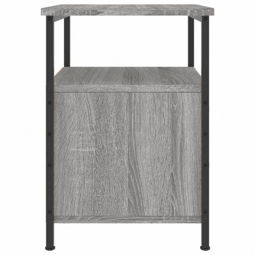 Sengebord i grå sonoma-eg - 34 × 35,5 × 50 cm, industrielt design