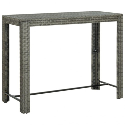 Barbord til haven 140,5x60,5x110,5 cm polyrattan grå