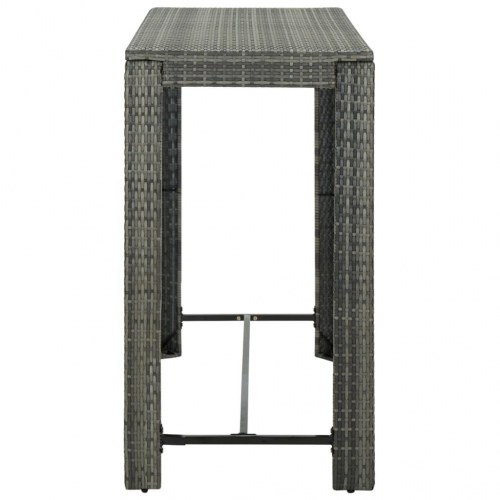 Barbord til haven 140,5x60,5x110,5 cm polyrattan grå