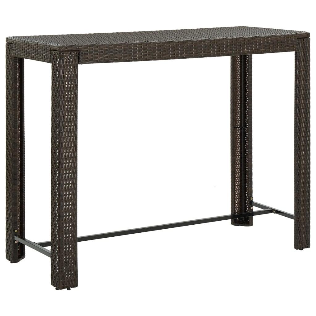 Barbord til haven 140,5x60,5x110,5 cm polyrattan brun