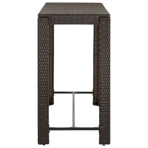 Barbord til haven 140,5x60,5x110,5 cm polyrattan brun