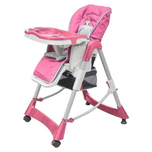 Babyhøjstol Deluxe lyserød højdejusterbar