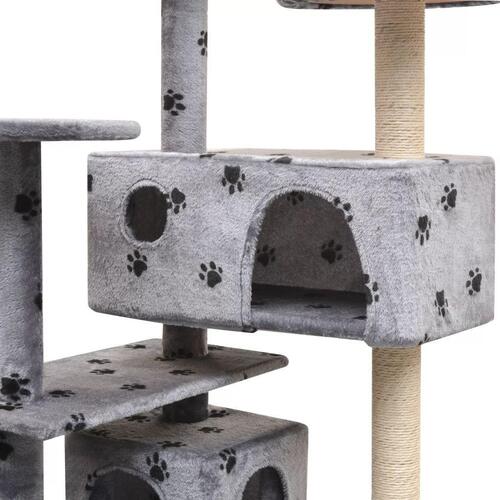 Kradsetræ med sisal til katte 125 cm poteprint grå