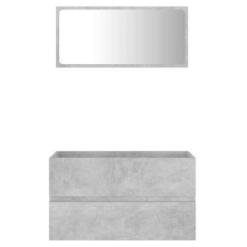 Badeværelsesmøbelsæt 2 dele spånplade betongrå