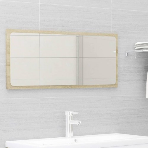 Badeværelsesmøbelsæt 2 dele spånplade hvid og sonoma-eg