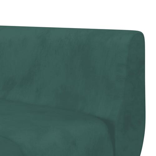 Sovesofa med chaiselong 275x140x70 cm velour mørkegrøn