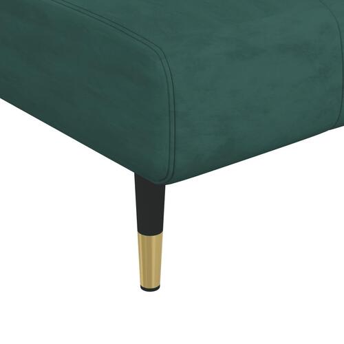 Sovesofa med chaiselong 275x140x70 cm velour mørkegrøn