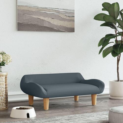 Hundeseng 70x40x24 cm stof mørkegrå