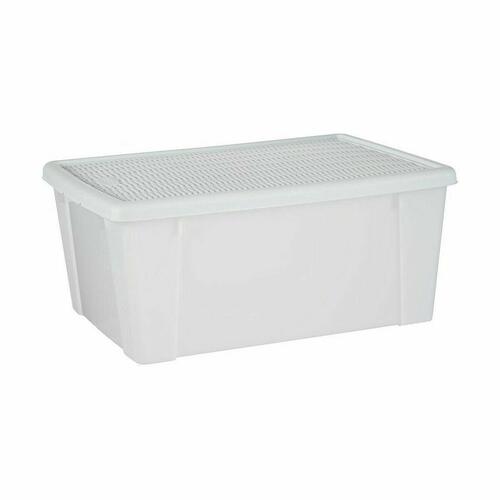 Opbevaringsboks med låg Stefanplast Elegance Hvid Plastik 29 x 17 x 39 cm (6 enheder)