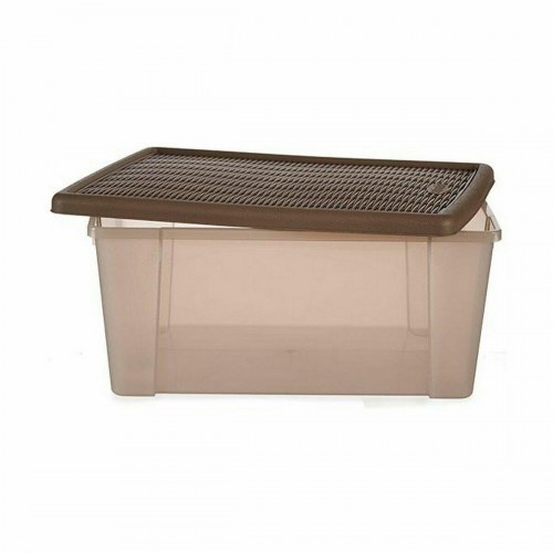 Stefanplast Elegance opbevaringsbokse med låg - brun/lys brun, gennemskinnelig (6 stk)