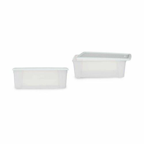 Opbevaringsboks med låg Stefanplast Elegance Hvid Plastik 5 L 19,5 x 11,5 x 33 cm (12 enheder)