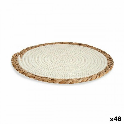 Dækkeserviet - hvid/natur, naturlig fiber, 30 × 30 cm (48 stk.)