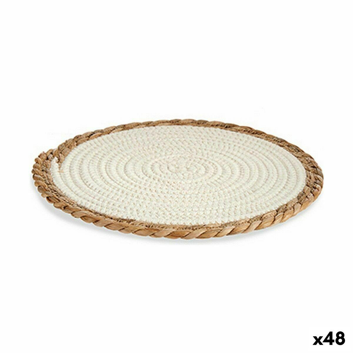 Dækkeserviet - hvid/natur, naturlig fiber, 30 × 30 cm (48 stk.)