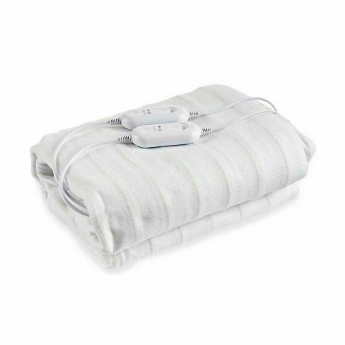 Dobbelt Elektrisk Tæppe Hvid Polyester 140 x 1 x 160 cm (6 enheder)