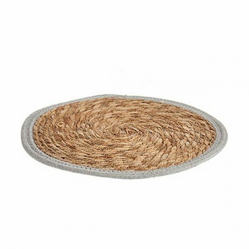 Dækkeserviet i naturlig fiber - grå/natur, 35 cm (48 stk)