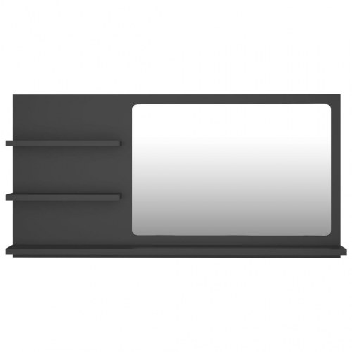 Badeværelsesspejl 90x10,5x45 cm konstrueret træ grå