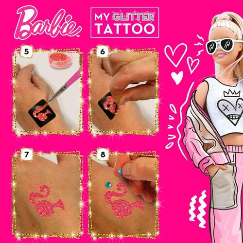 Midlertidige Tatoveringer Barbie My Glitter Tattoo Skinne 20 Dele