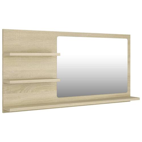 Badeværelsesspejl 90x10,5x45 cm spånplade sonoma-eg